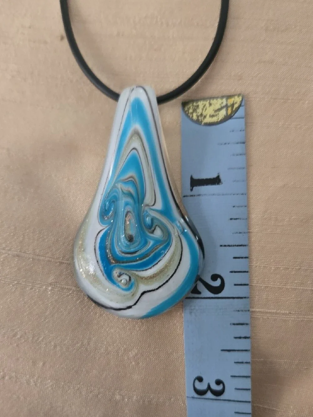 Blue Swirl Teardrop Necklace & Earring Set Glass